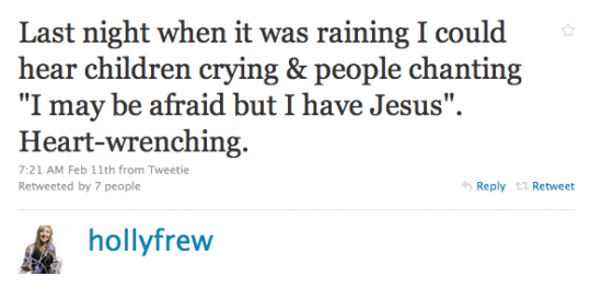 Haiti Hates the Rain A recent Twitter update from hollyfrew